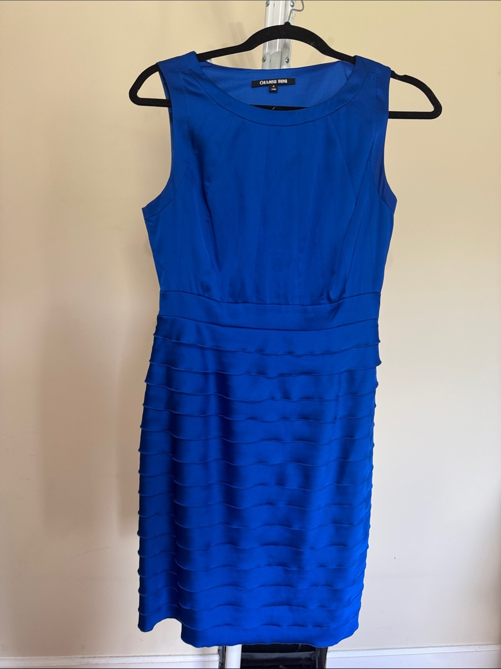 Gianni Bini Cobalt Blue Sleeveless Ruffle-Trim Midi Dress